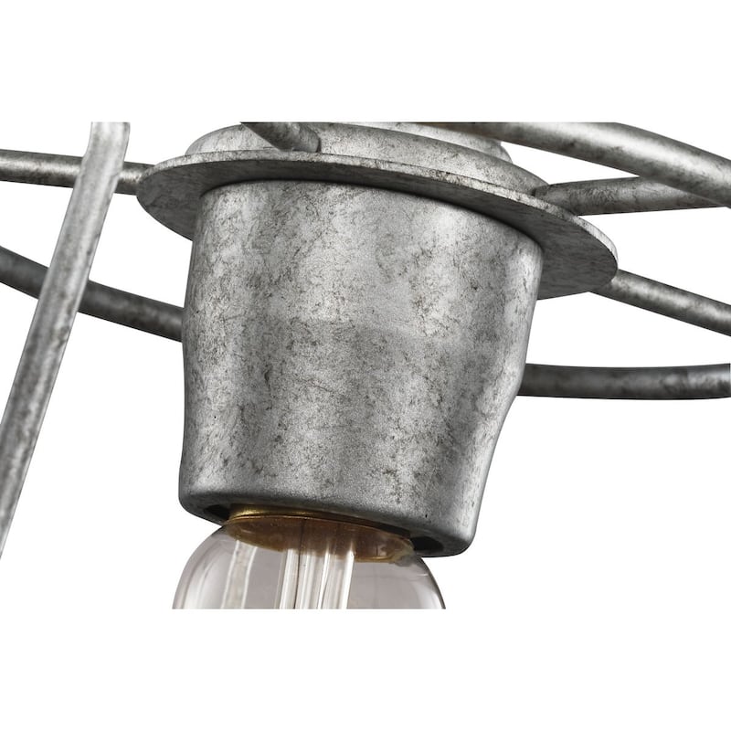 Chambers Collection One-Light Galvanized Finish Farmhouse Pendant Light - 12.675" x 12.090" x 12.090"
