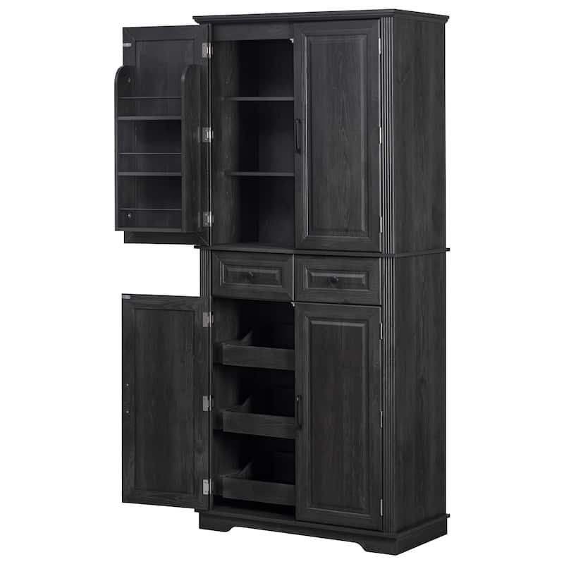 71" Tall Kitchen Pantry Cabinet Buffet Sideboard with Door Shelves & Drawers, Freestanding Cupboard Dining Room Storage Cabinet
