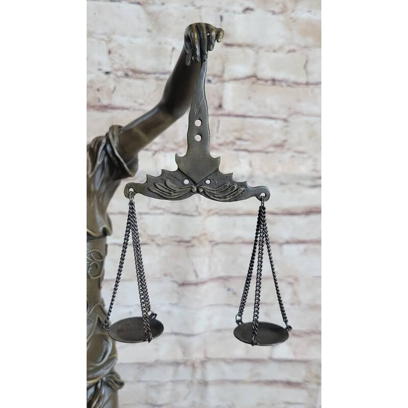 25 Inches Tall Large Blind Justice By Mayer Hot Cast Handcrafted Sculpture Marble Figu
