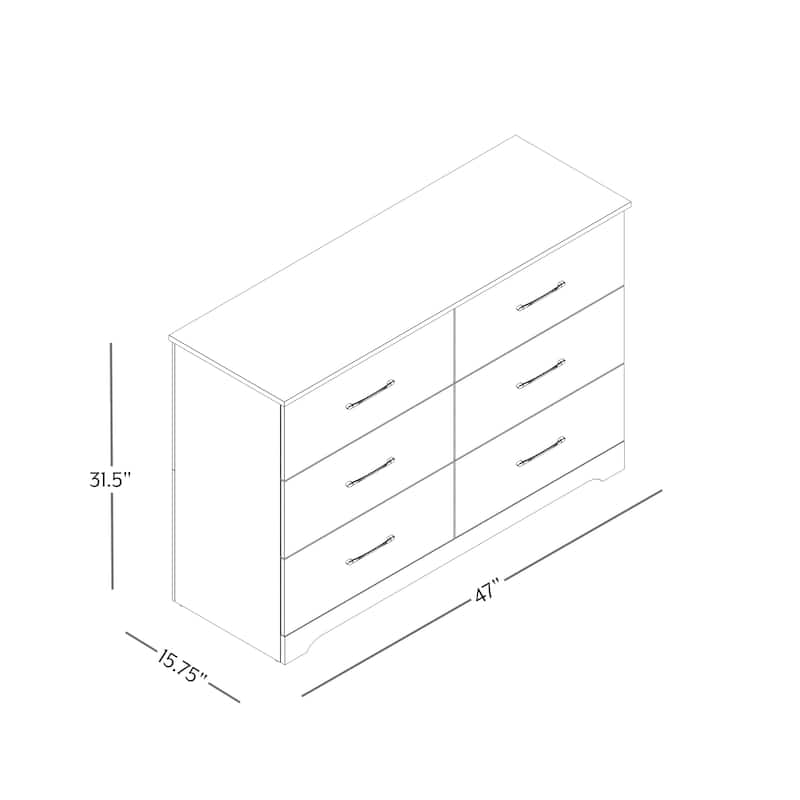 Layton 6 Drawer 47.2 in. Wide Dresser (Sturdy, Effortless Assembly with Interlocking Drawers)