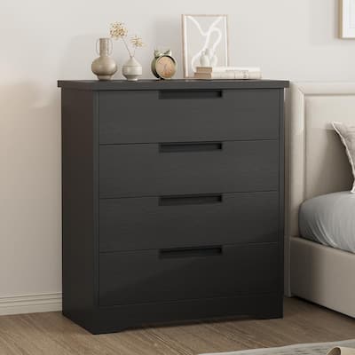 4 Drawer Dresser for Bedroom, Living Room, Nursery, Black
