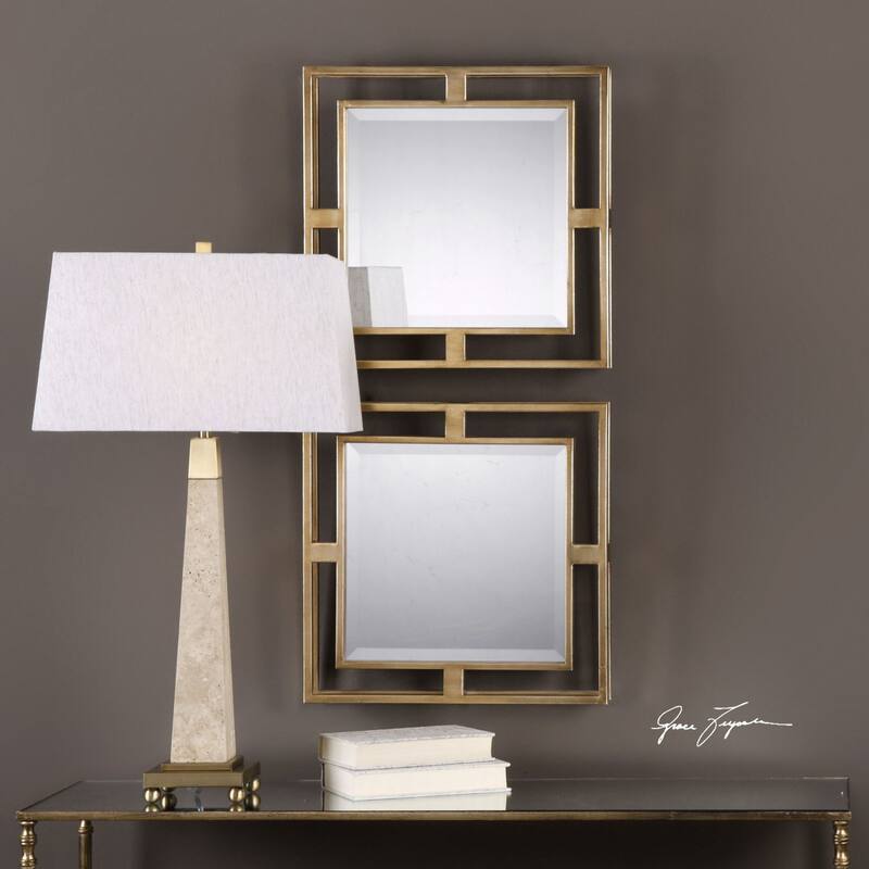 Uttermost Allick Set of (2) 18" Square Decorative Wall Mirrors
