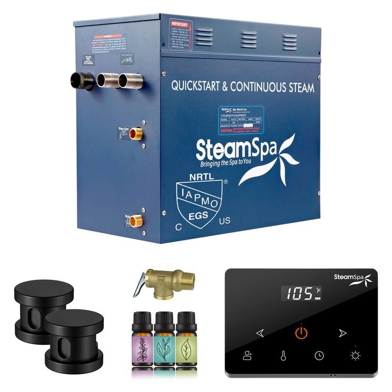 Oasis Series 12000-Watts Steam Generator with Continuous Steam Plus Fully Wireless Handheld Control - Matte Black