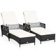 preview thumbnail 2 of 8, Gymax Set of 2 Adjustable Patio Rattan Lounge Chair Chaise Recliner w/ - See Details