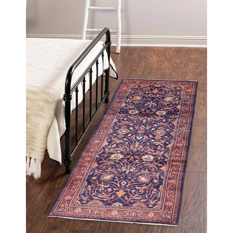 ECARPETGALLERY Hand-knotted Anadol Dark Navy Wool Rug - 3'5 x 10'2