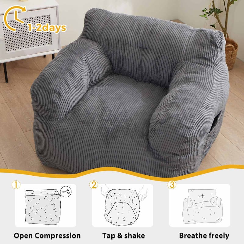 Medium Corduroy Bean Bag Chair
