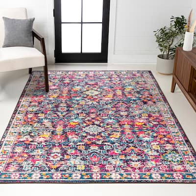 JONATHAN Y Traditional Persian Boho Floral Area Rug