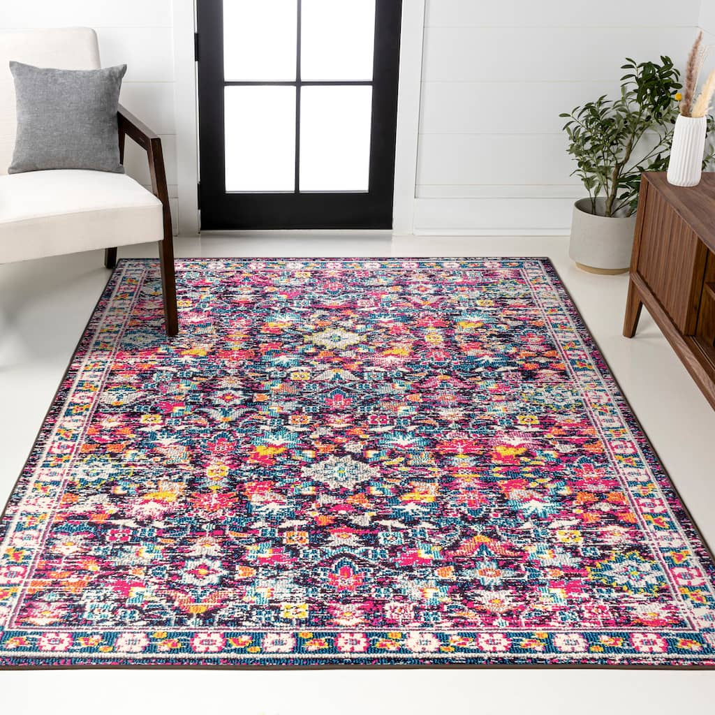 JONATHAN Y Traditional Persian Boho Floral Area Rug