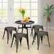 Metal Dining Chairs Stackable Side Chairs Set of 4