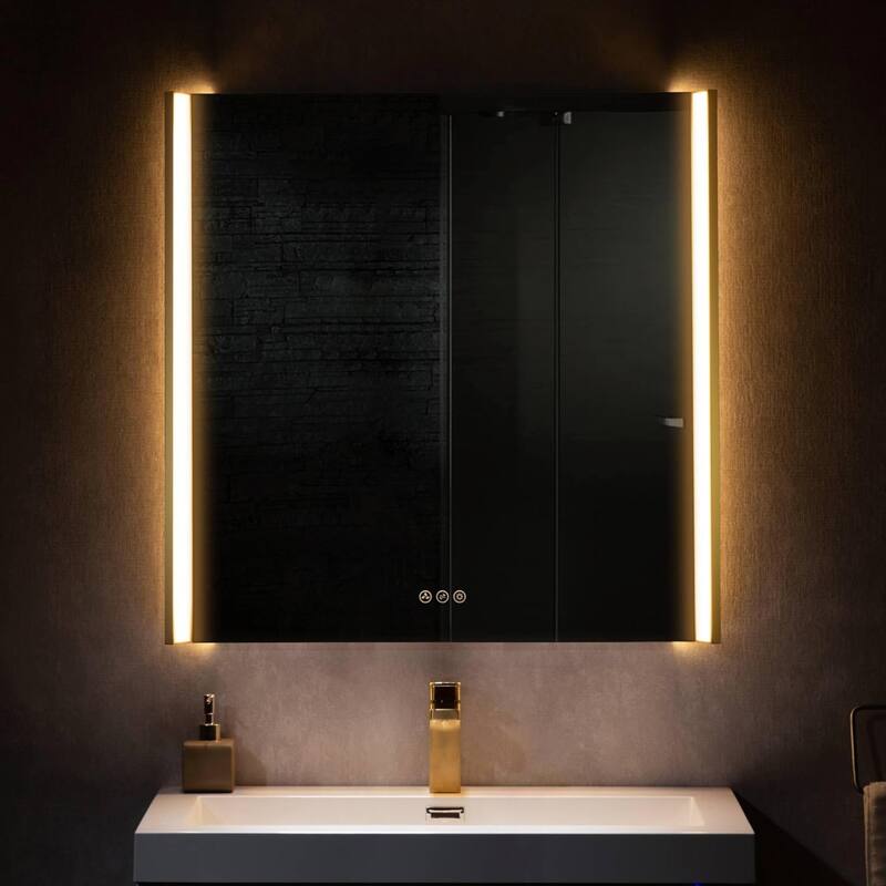 Mirror for Bathroom with Brushed Gold Frame