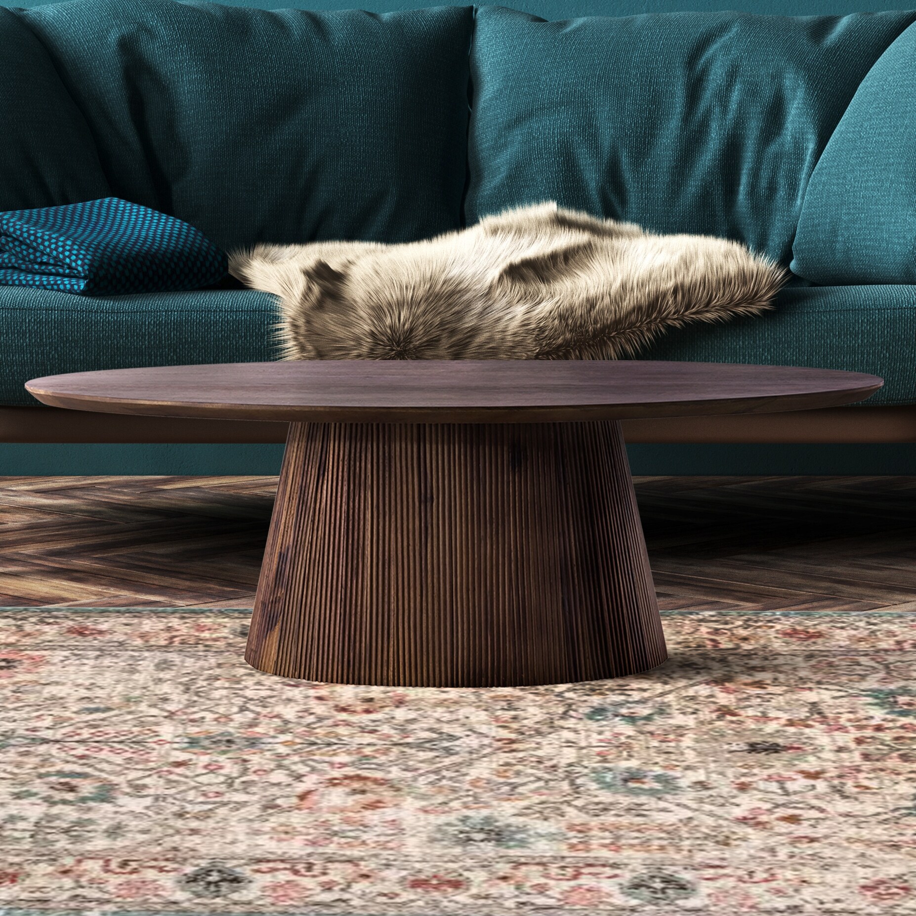 Coffee Table w/Lift Top, Walnut & Black