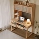 preview thumbnail 3 of 8, Kids Study Desk with Hutch,Student Writing Desk Workstation, Natural,Ash Wood