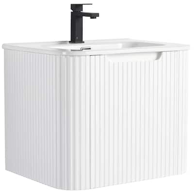Caskvalley Modern Bathroom Vanity with Straight Fluted Design - Sink Included
