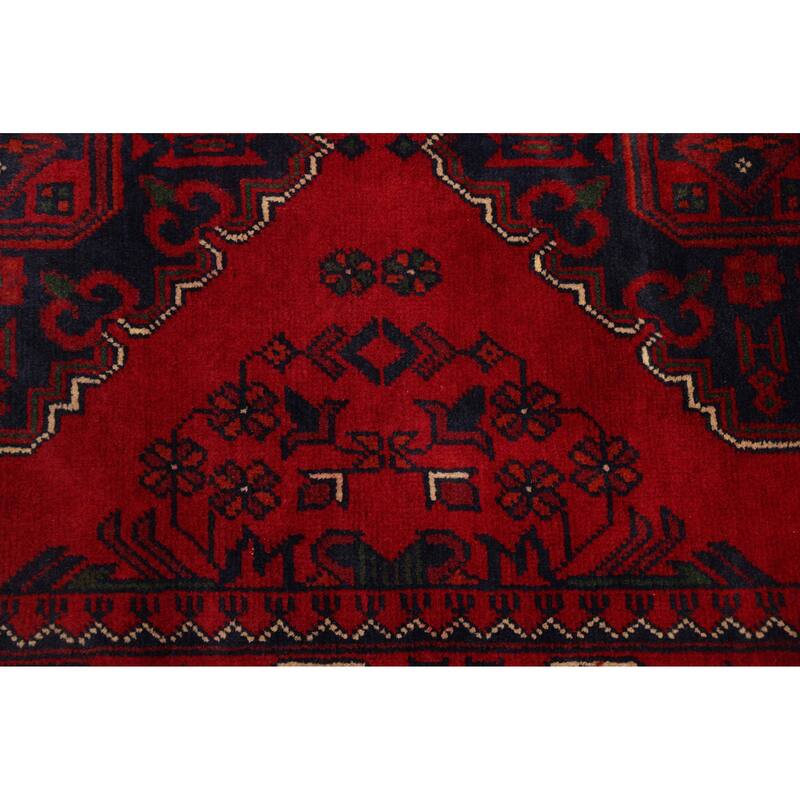 ECARPETGALLERY Hand-knotted Finest Khal Mohammadi Red Wool Rug - 2'8 x 6'8