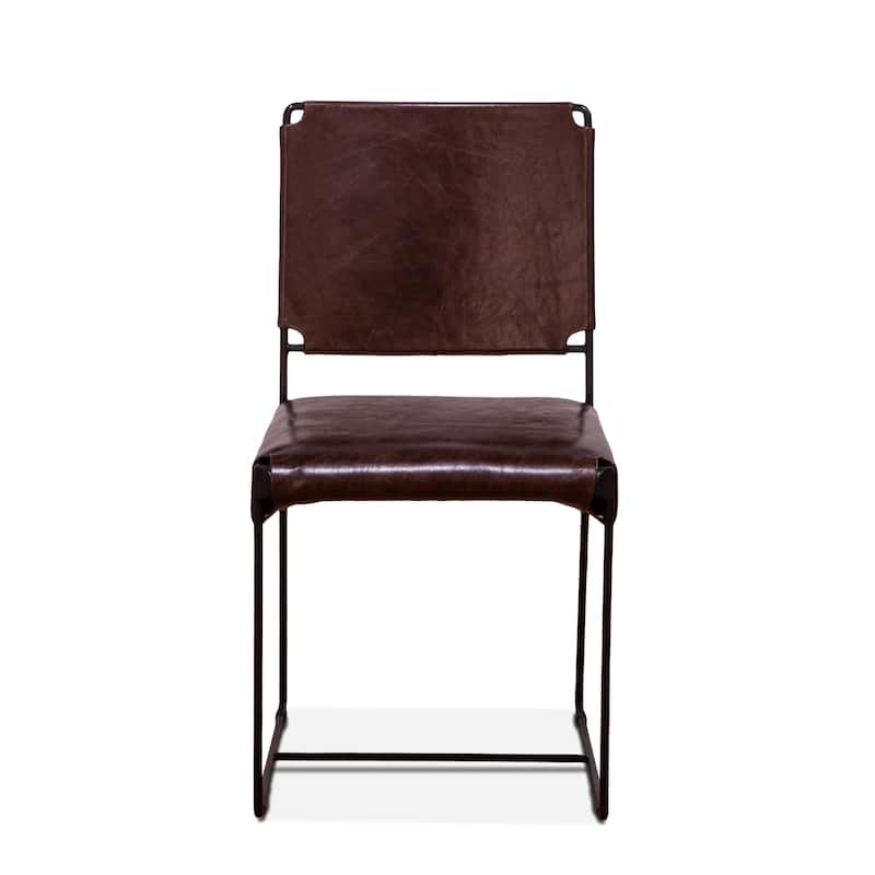 Melbourne Industrial Modern Dining Chair - Chocolate Brown - Side Chair