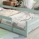 preview thumbnail 4 of 5, Floor Bed Frame w/ Fences, Twin Size Pine Wood Platform Floor Bed w/ House-shaped Headboard for Girls, Boys Bedroom, Light Green