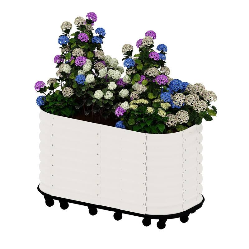 Roll & Grow Planter, with 360° Wheels - White - 23.6*59*27.5in