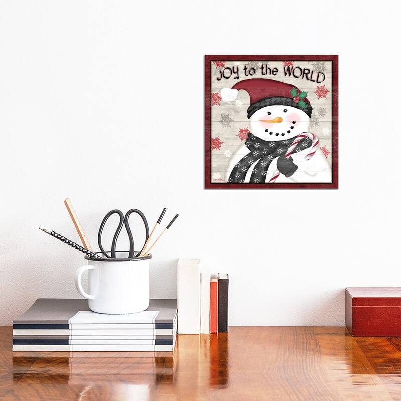 iCanvas "Rustic Snowmen I" by Jen Killeen Canvas Print - 12x12x1.5