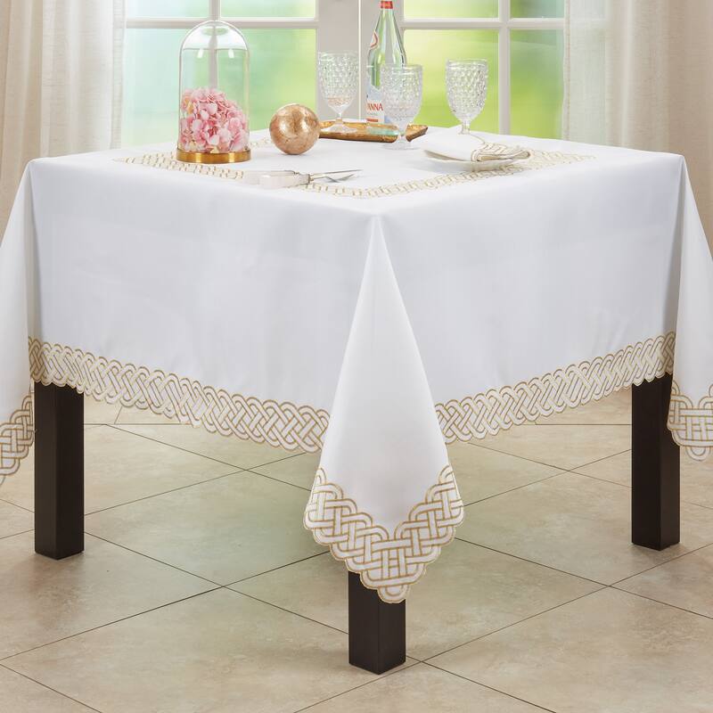 Braid Embroidered Design Tablecloth