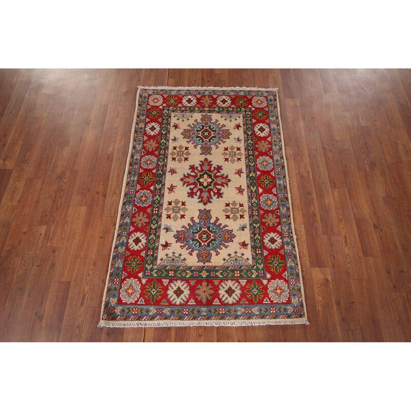 Kazak Oriental Foyer Rug Handmade Traditional Wool Carpet - 2'9" x 4'3"