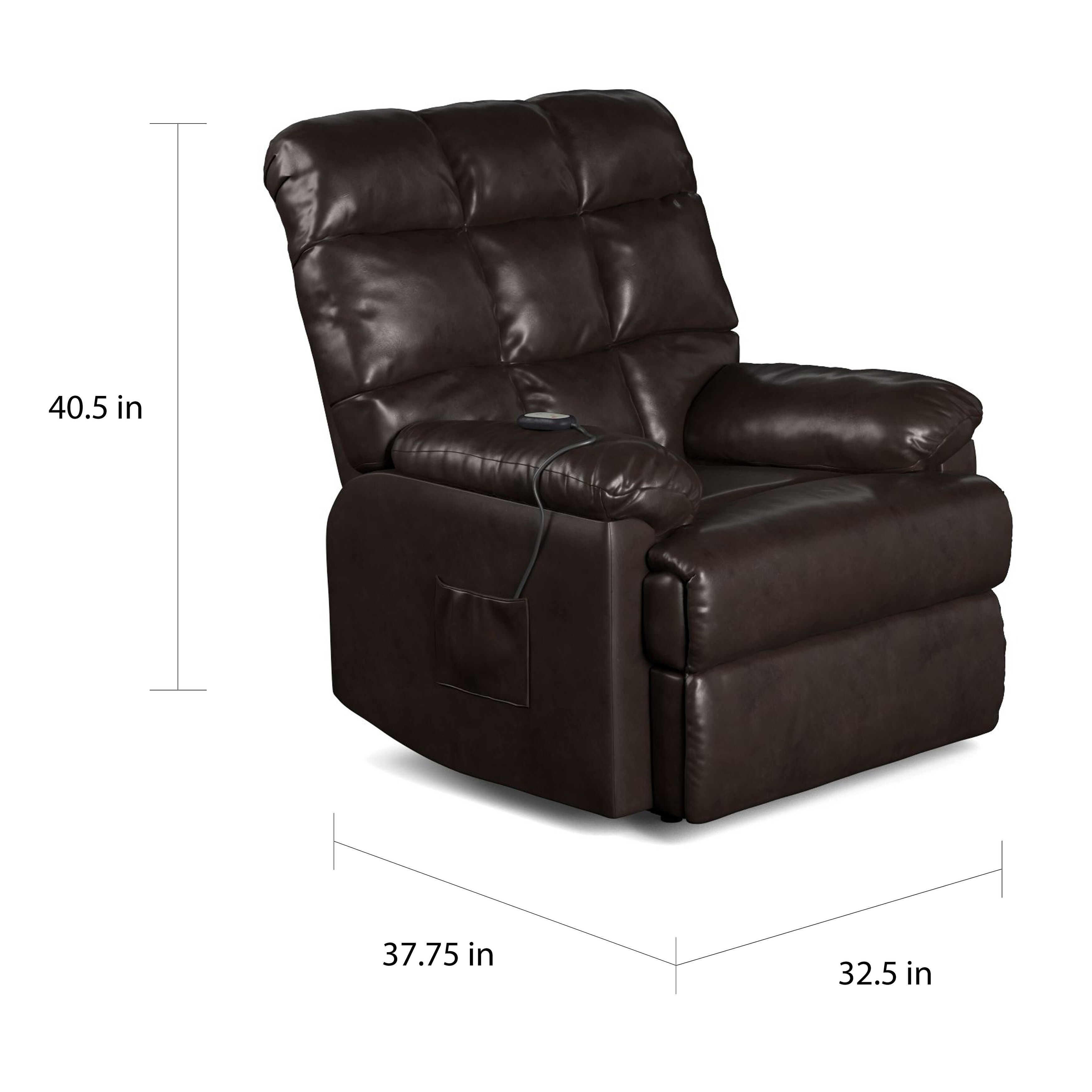 Prolounger Coffee Brown Renu Leather Power Recline And Lift Chair Overstock 22309073