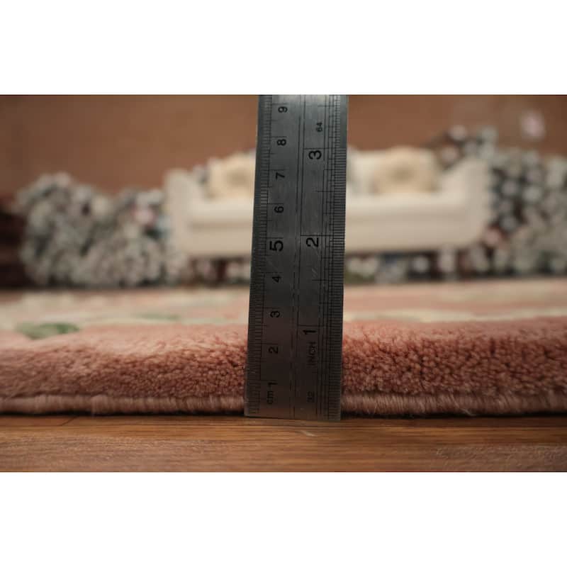 Hand Knotted Oriental 100% Wool Carpet Traditional Floral Pink Art Deco Area Rug - 3' 2'' X 2' 0''
