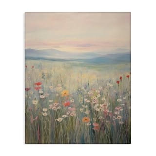 Stupell Pastel Spring Floral Meadow Canvas Wall Art Design By Arlington ...
