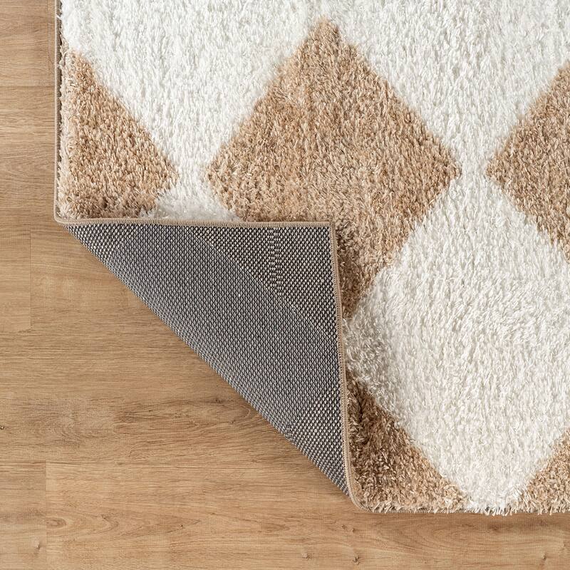 Diamond Wave Shag Rug - Cozy Feel for Living Room, Bedroom, or Entryway - Anthracite Dark Gray - Medium Pile