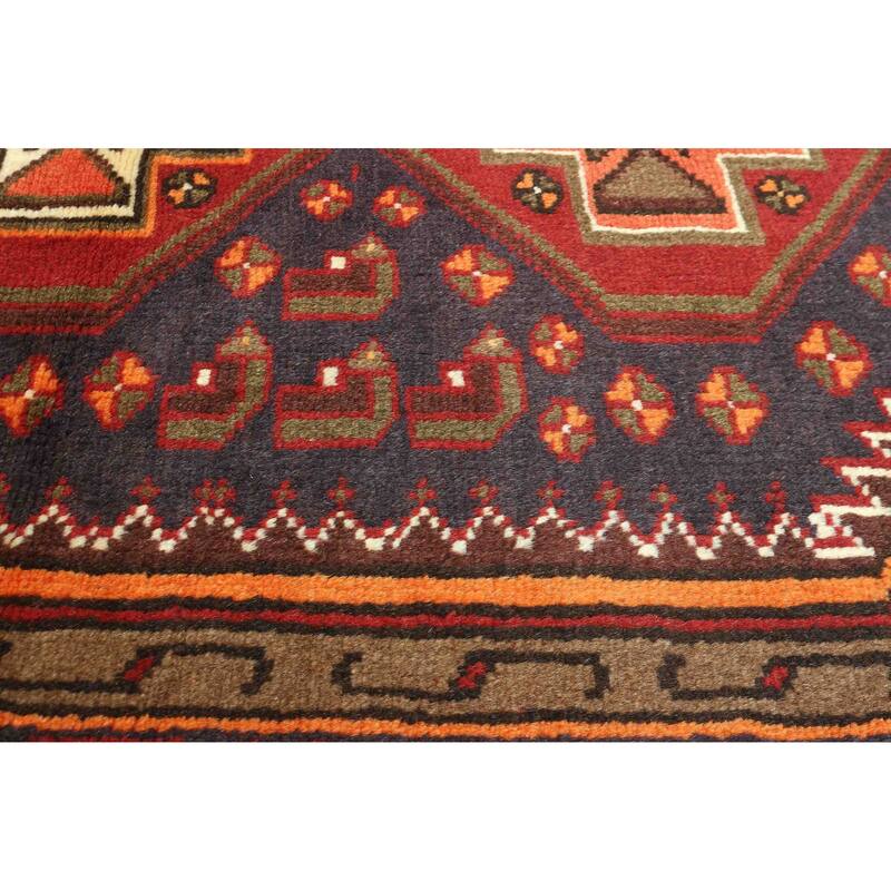 ECARPETGALLERY Hand-knotted Andelz Dark Navy, Red Wool Rug - 3'4 x 4'9