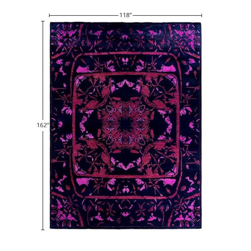 Contemporary Overdyed Wool Hand Knotted Area Rug - 9' 10" x 13' 6"