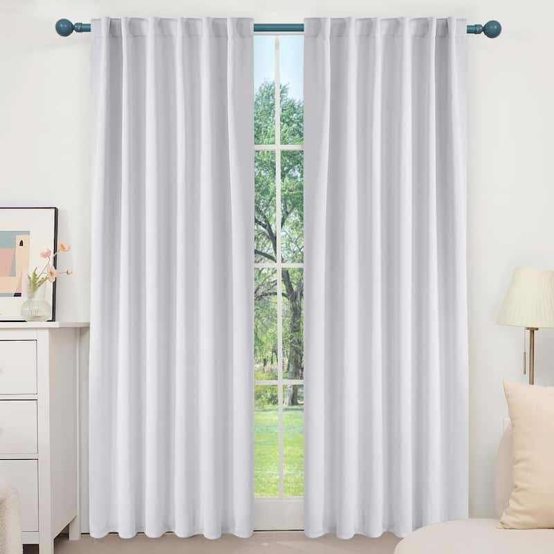 Deconovo Back Tab Blackout Curtains (2 Panel) - 52W x 84L - Platinum