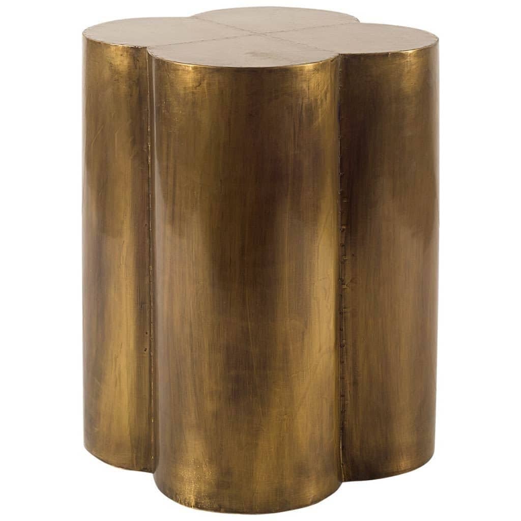 Brass Metal Free Form End Table with Abstract Base for Living Room - 18” x 18” x 22” (D x W x H)