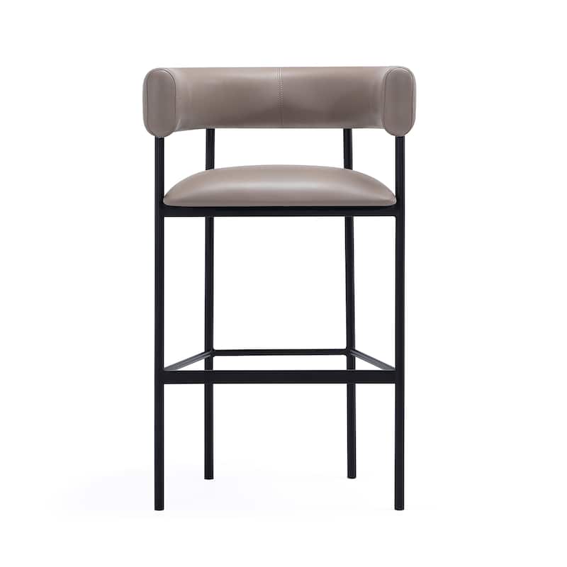 Onda Vegan Leather Metal Upholstered Barstool