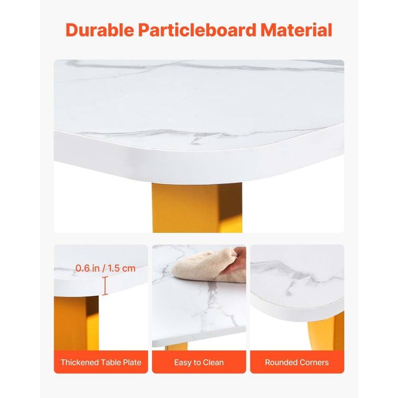 63 Inch White and Gold Computer Desk with Steel Frame for Large Home or Office