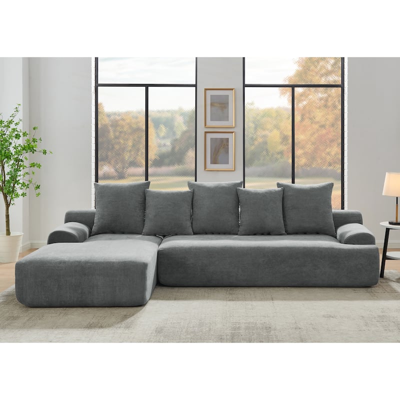 Modern Upholstered L-Shape Sectional Sofa Couch