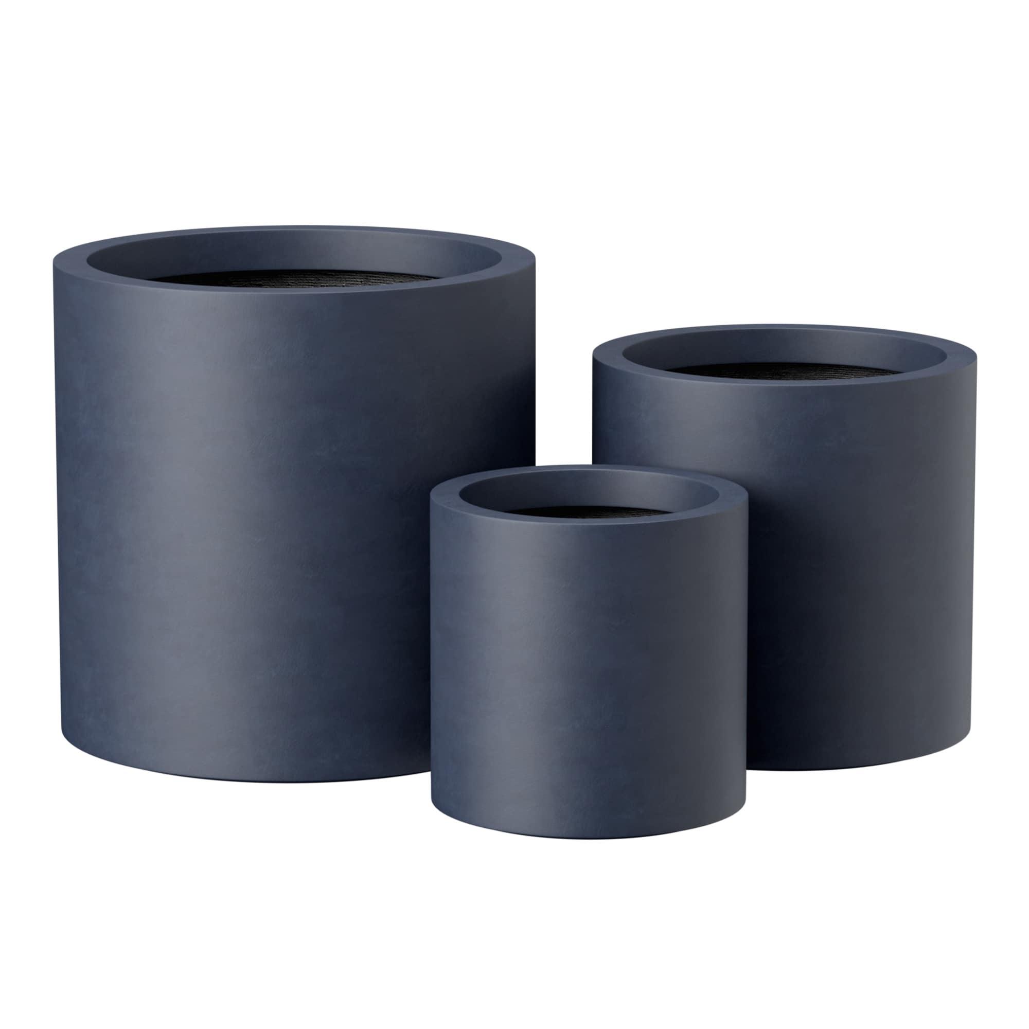 Durable Round Concrete Planter Set (3-Pack), Weather-Resistant Plant Pot