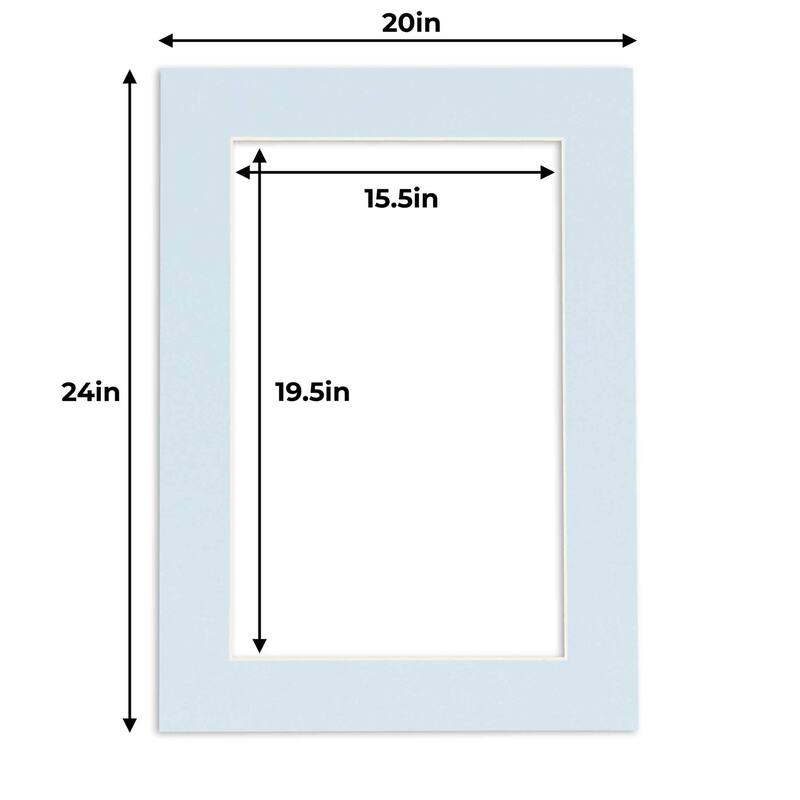 16x20 Mat for 20x24 Frame Precut Mat Board AcidFree Baby Blue 16x20