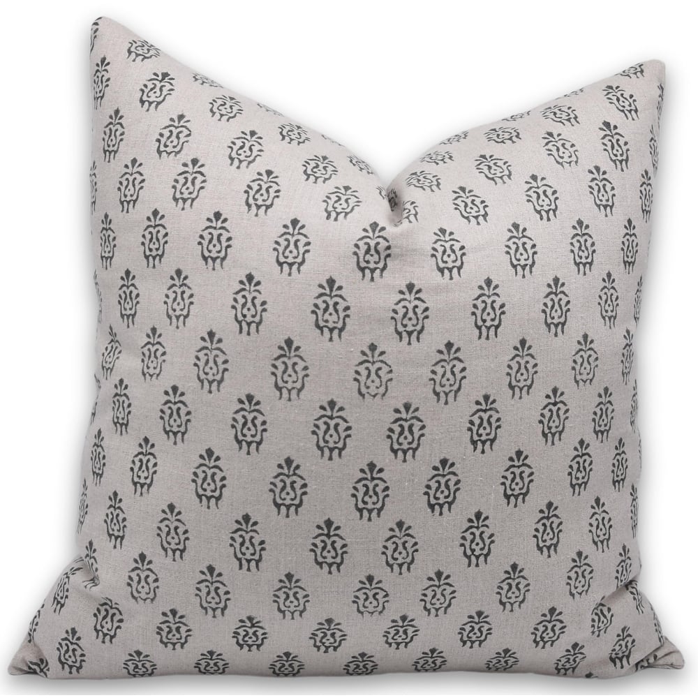 Linen Outdoor Sofa Block print pillow Cover - Kartikya