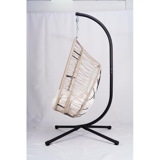 HDPE Egg Hanging Chair with Stand - 350lb Capacity Outdoor/Indoor Swing Chair