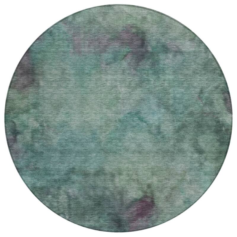 Machine Washable Indoor/ Outdoor Abstract Contemporary Chantille Rug