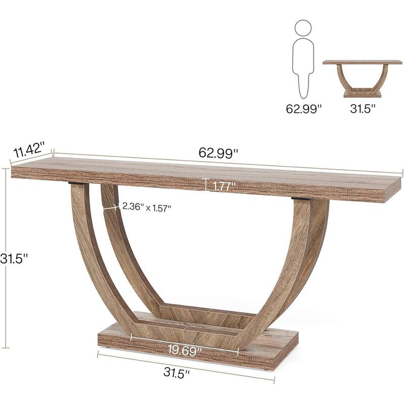 Console Entryway Table Farmhouse, 63 Inches Sofa Table for Entryway