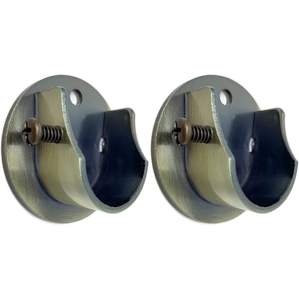 7/8 To 1 Inch Inside Mount Curtain Rod Bracket Socket – Fits Window Frames, Beige