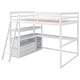 preview thumbnail 43 of 43, Loft Bed with L-Shaped Desk, Shelves & 2 Built-in Drawers