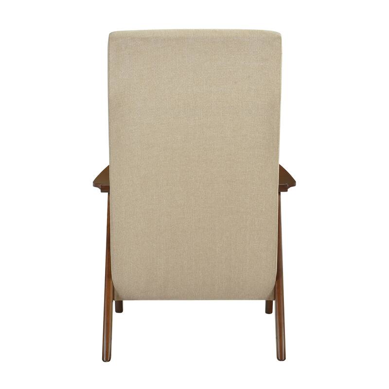 Walnut Finish Solid Wood High-Back Accent Chair