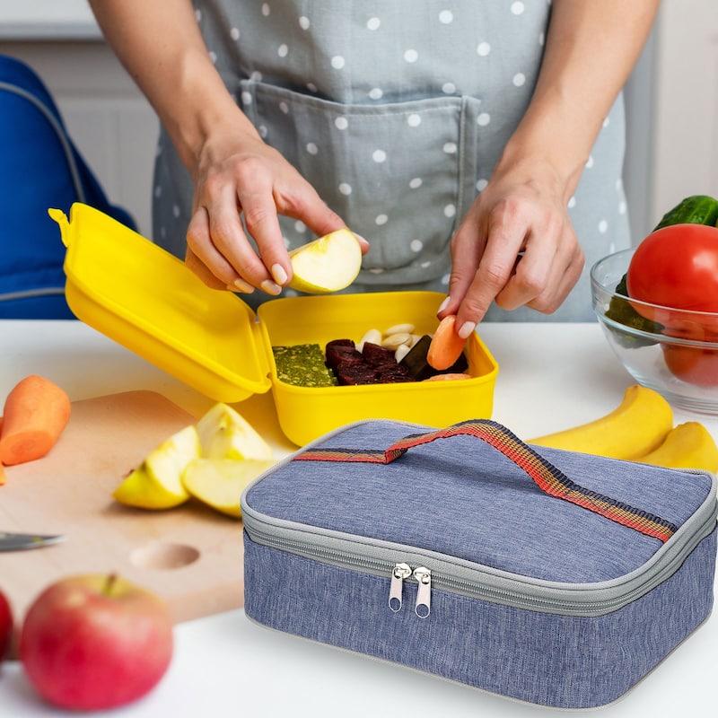 9"x6"x3" Insulated Lunch Bags Food Containers Thermal Flat Bento Bag