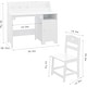 preview thumbnail 6 of 10, Kids Desk and Chair Set, Wooden Children Study Table with Hutch
