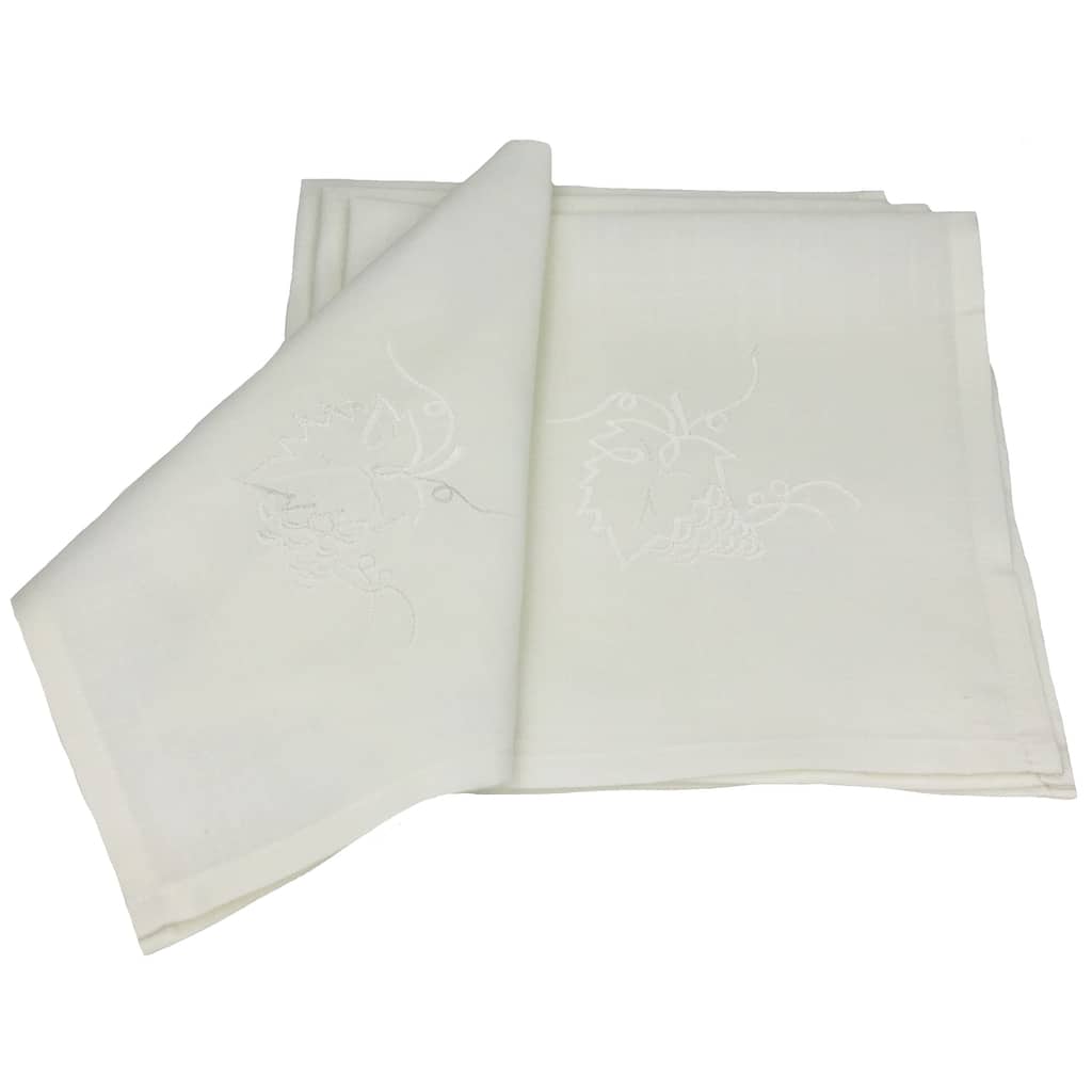Embroidered Cutwork Napkins 21X21 -inch set of 4
