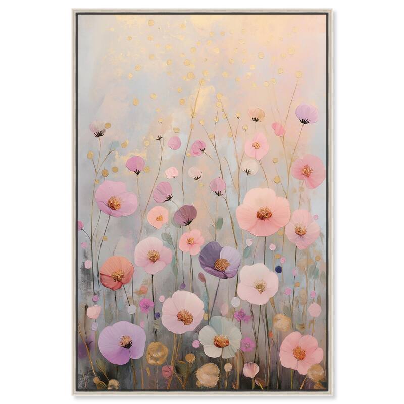 Tiny Blooms II Canvas by Art Remedy - Silver - 10" x 15"