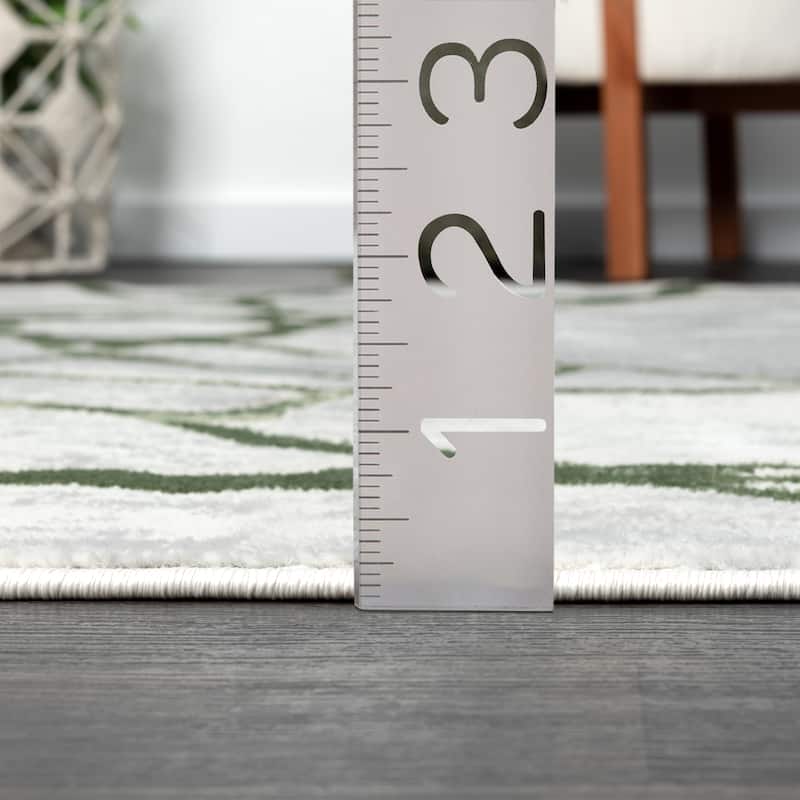 Abani Atlas Collection ATL200B Contemporary Web Grey Green Area Rug