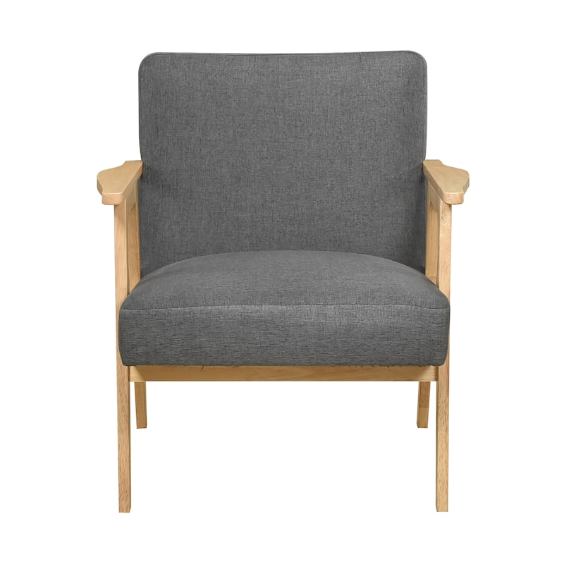 Dean 27" Textured Fabric Accent Chair - Solid Rubberwood Frame